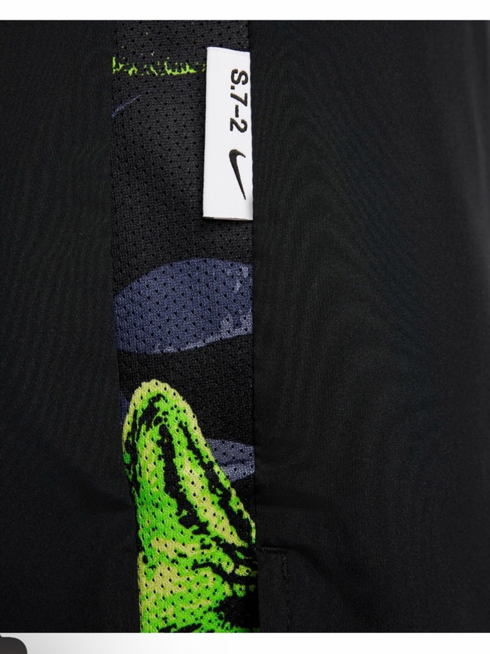 Nike Black Challenger Athletic Shorts with Neon Green Trim - Picture 6 of 11